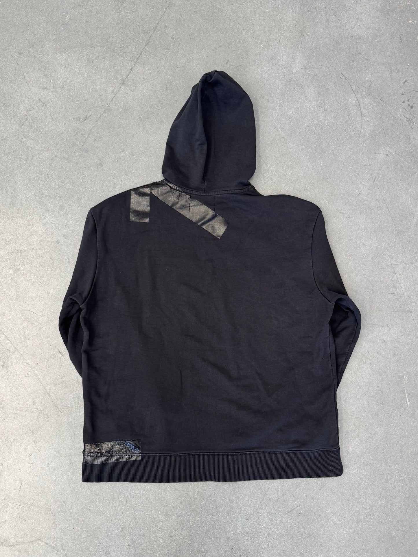 RAF SIMONS FRED PERRY TAPED HOODIE - BLACK