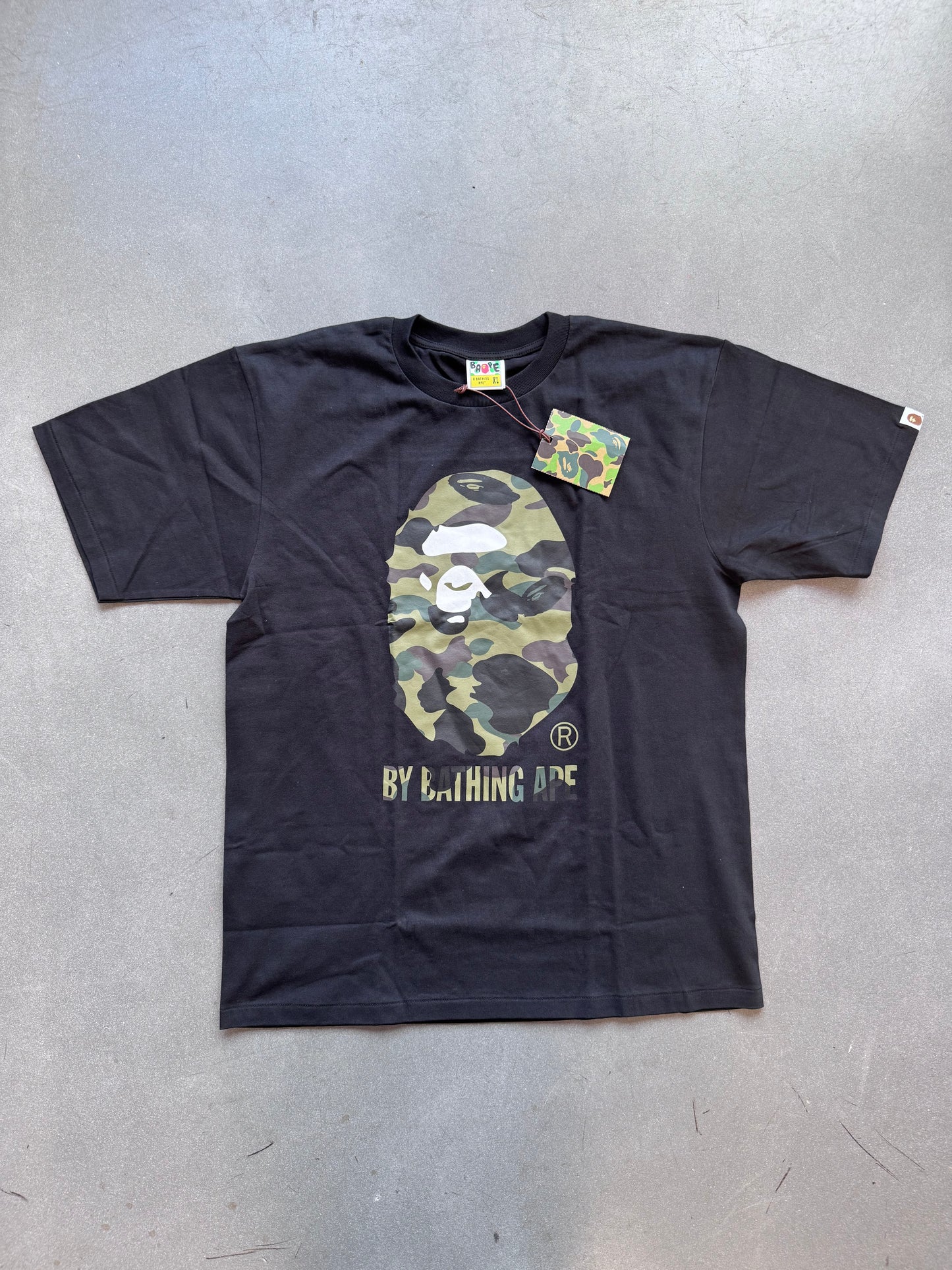 A BATHING APE BAPE BIG HEAD CAMO PRINT TEE
