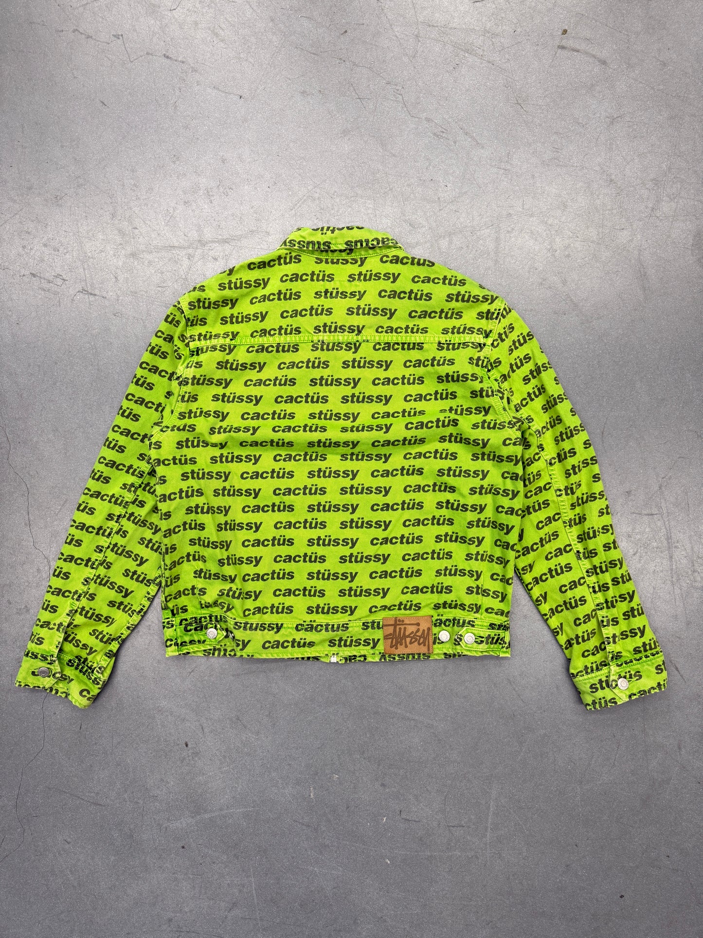 2021 STUSSY X CPFM CACTUS PLANT FLEA MARKET ZIP WORK JACKET - GREEN