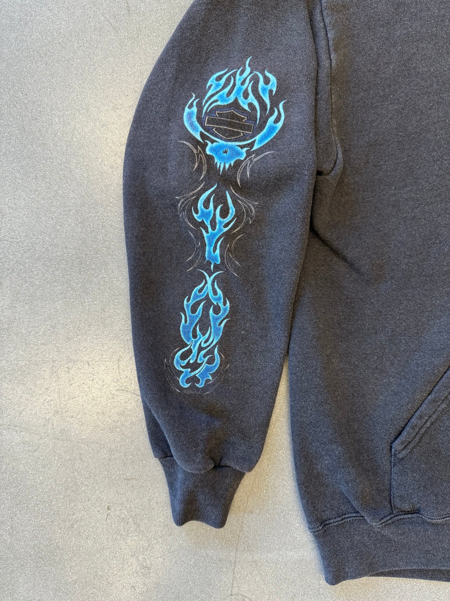 2004 HARLEY-DAVIDSON BLUE RIDERS FLAME FULL-ZIP HOODIE