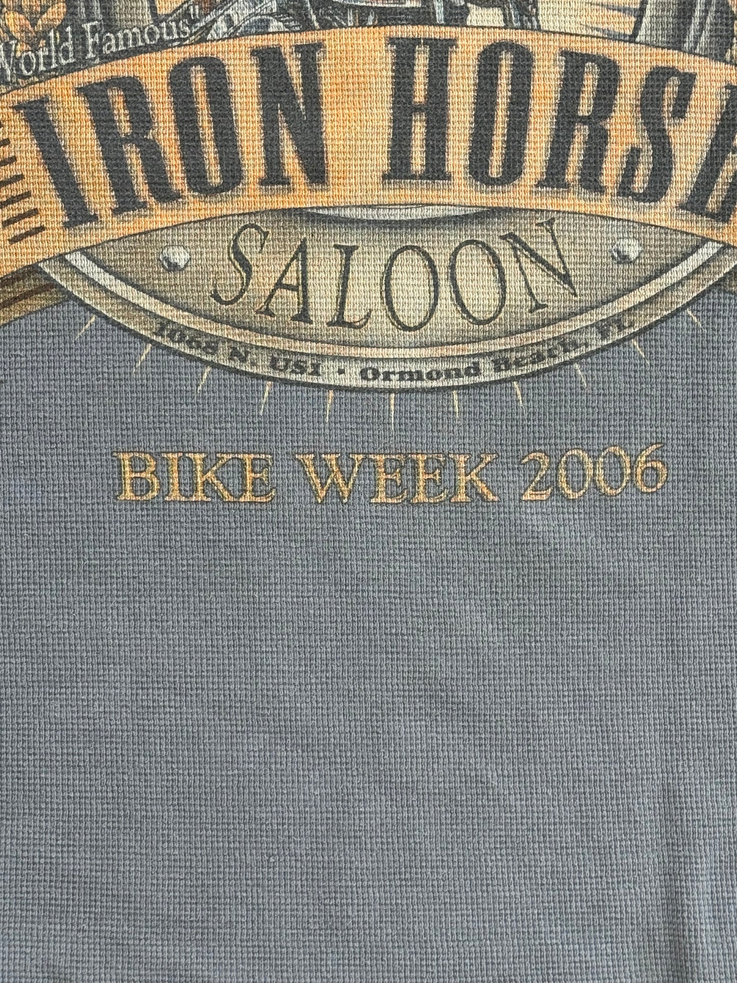 IRON HORSE SALOON BIKE WEEK 2006 THERMAL QUARTER-BUTTON LS (PRINTED TAG)