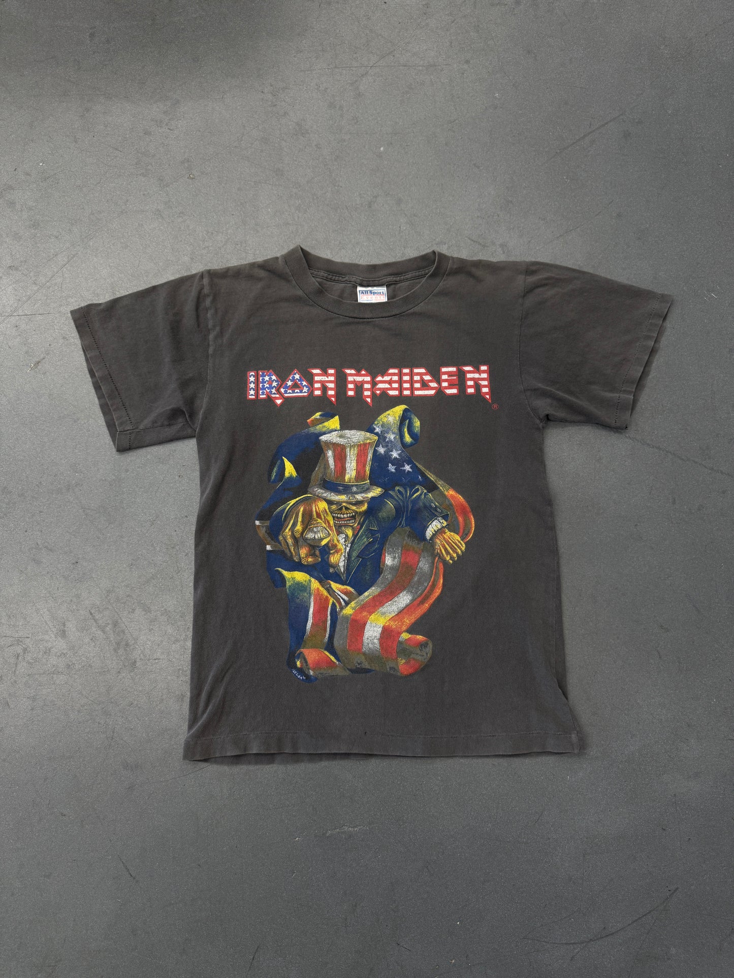 2001 EDDIE THE HEAD UNCLE SAM IRON MAIDEN TEE (ALLSPORT TAG)