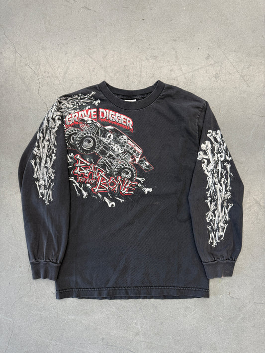 Y2K GRAVE DIGGER BAD TO THE BONE LS TEE (TRIPLE A TAG)