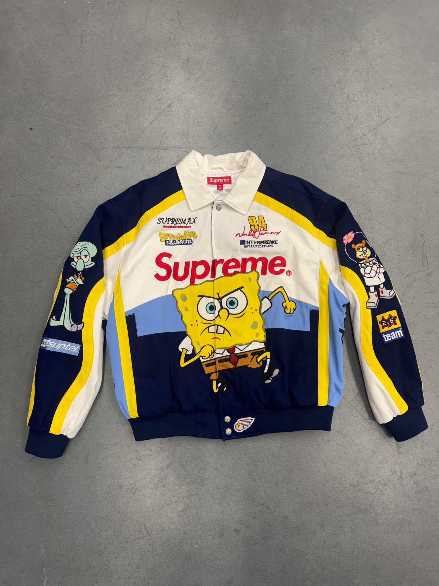 SS25 SUPREME SPONGEBOB SQUAREPANTS JEFF HAMILTON RACING JACKET