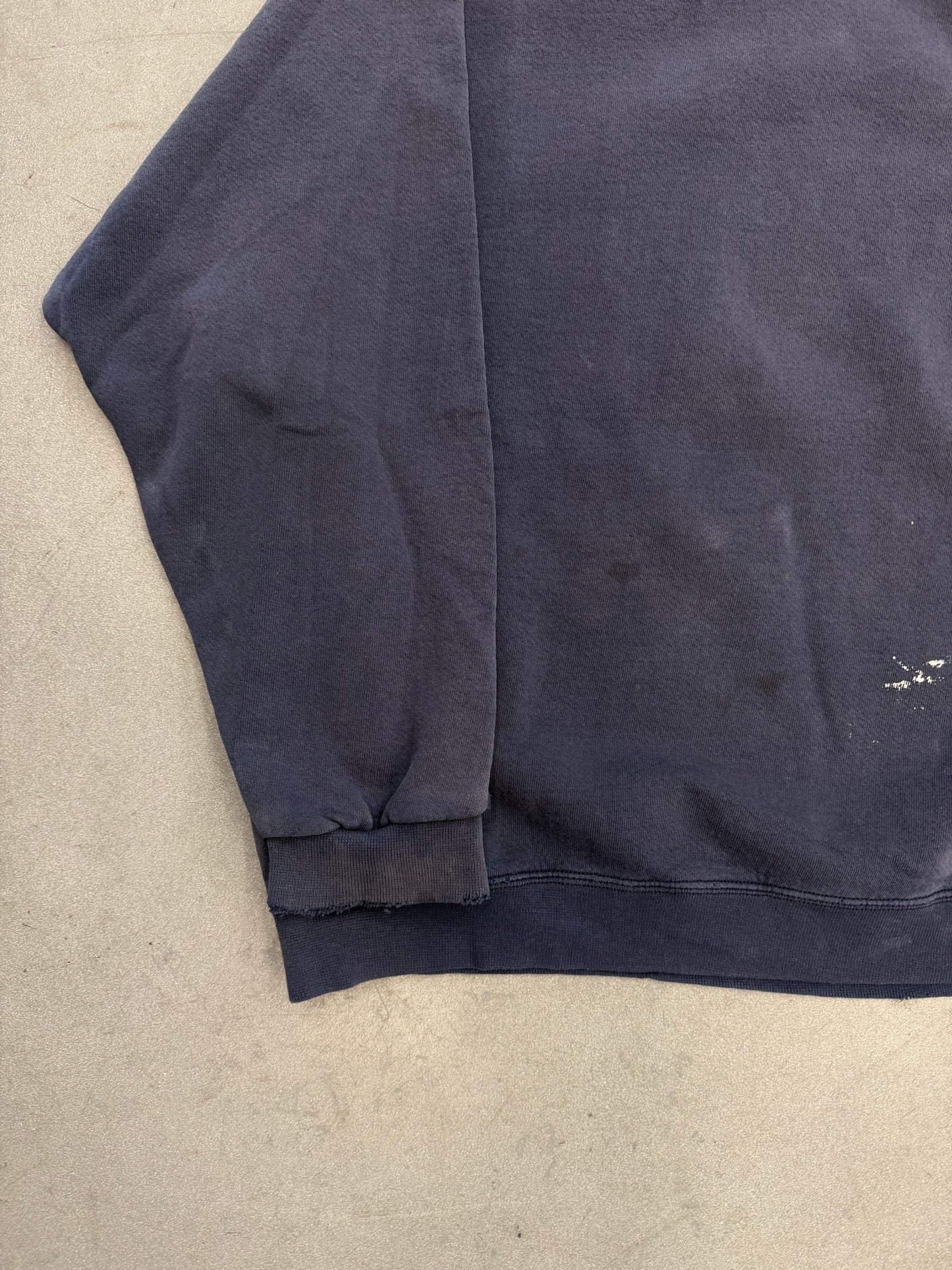 90S NIKE SIDE SWOOSH PAINT SPLATTERED CREWNECK - NAVY (NIKE RED SWOOSH TAG)