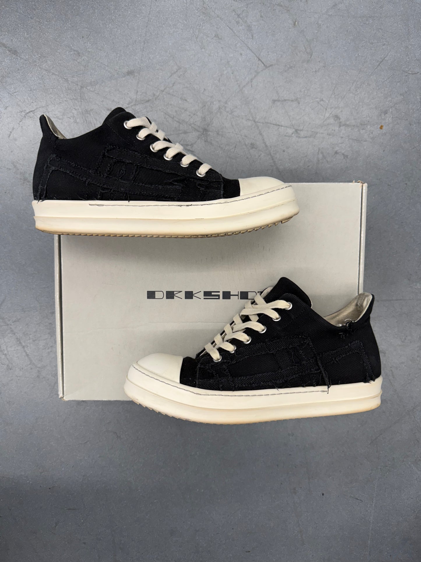 RICK OWENS DRKSHDW SLASHED LOW SNEAKS