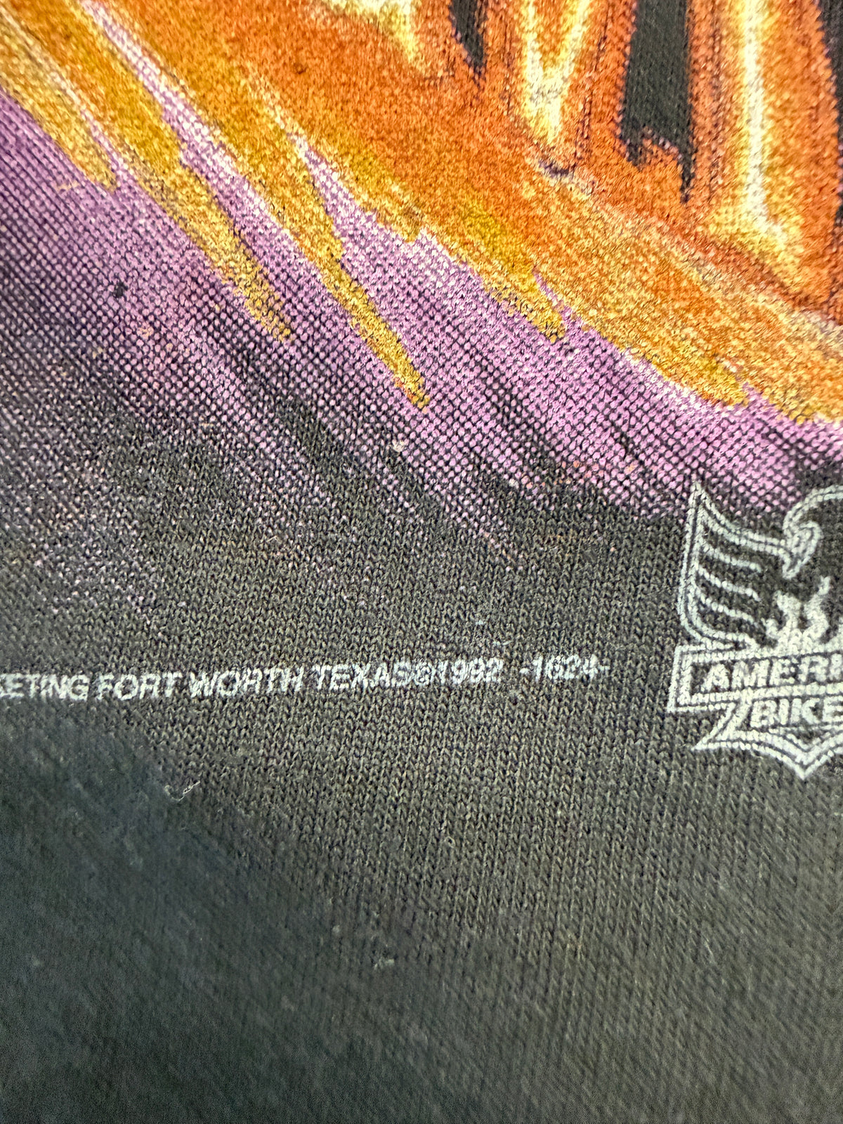 1992 AMERICAN BIKER FEAR NO EVIL WIZARD BIKER TEE (3D EMBLEM TAG)