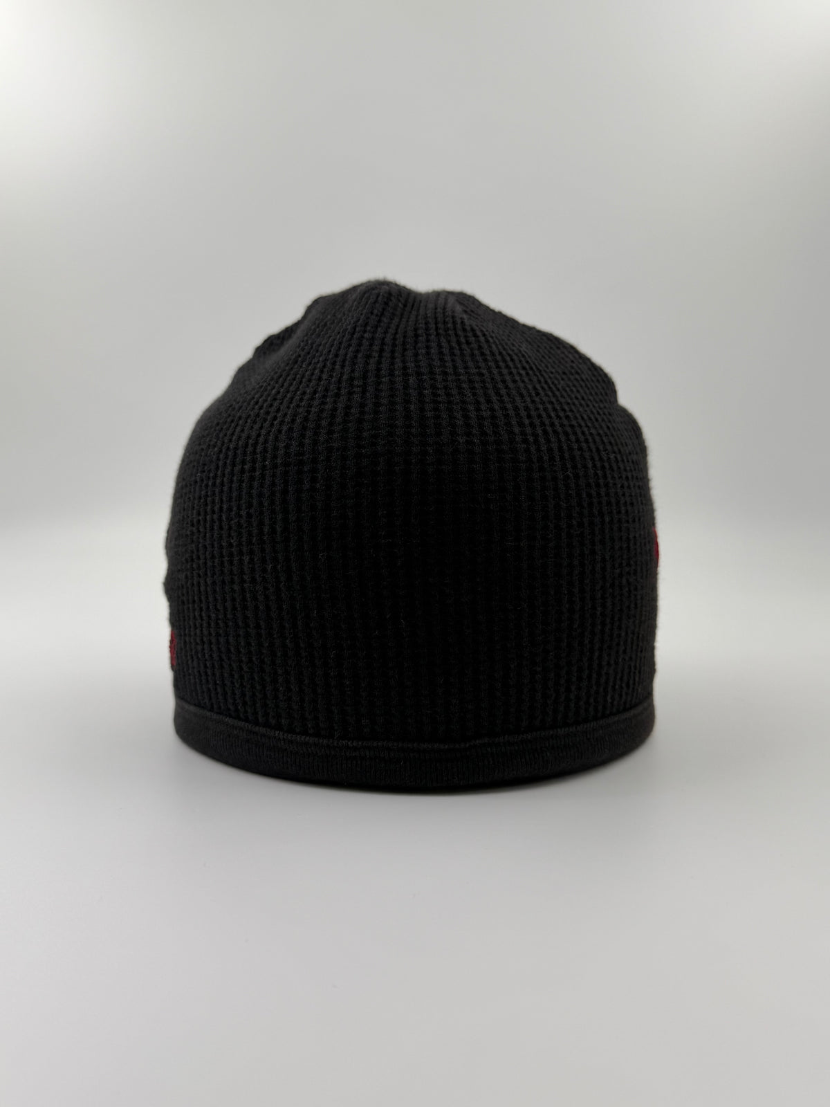OLDER CHROME HEARTS THIN RED CROSS THERMAL WAFFLE BEANIE - FADED
