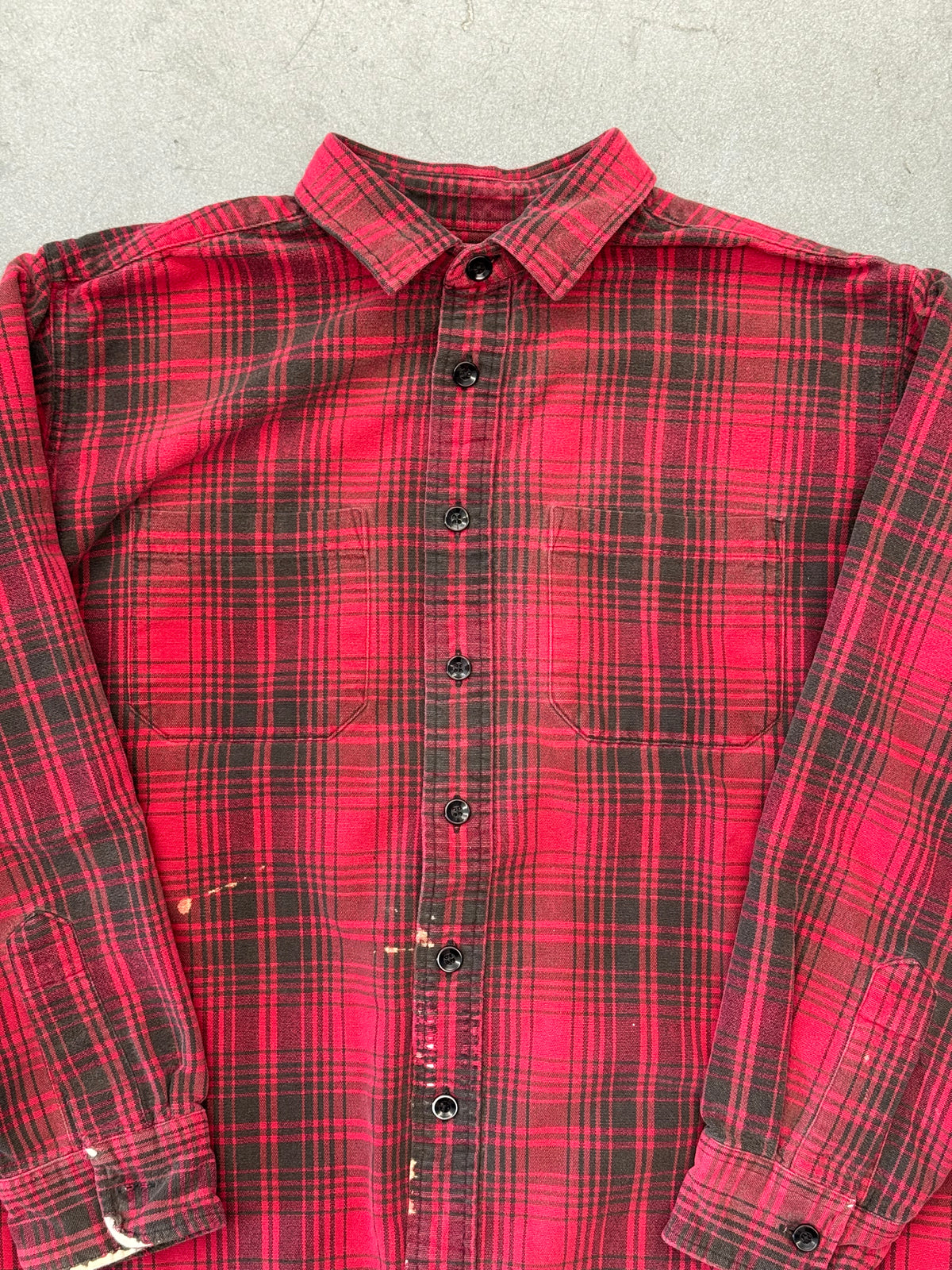 VINTAGE L.L. BEAN FLANNEL BUTTON UP SHIRT - RED