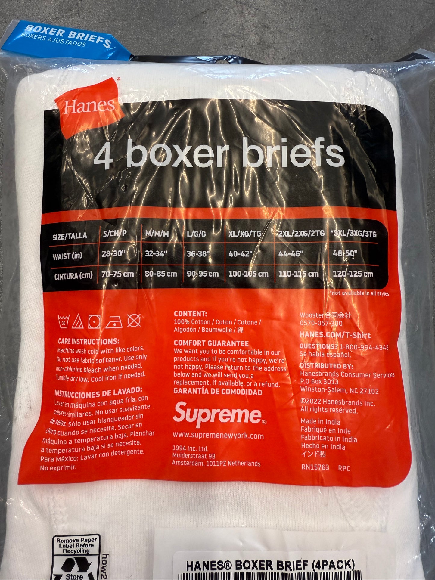 SUPREME HANES BOXER BRIEFS WHITE 4 PACK (S)
