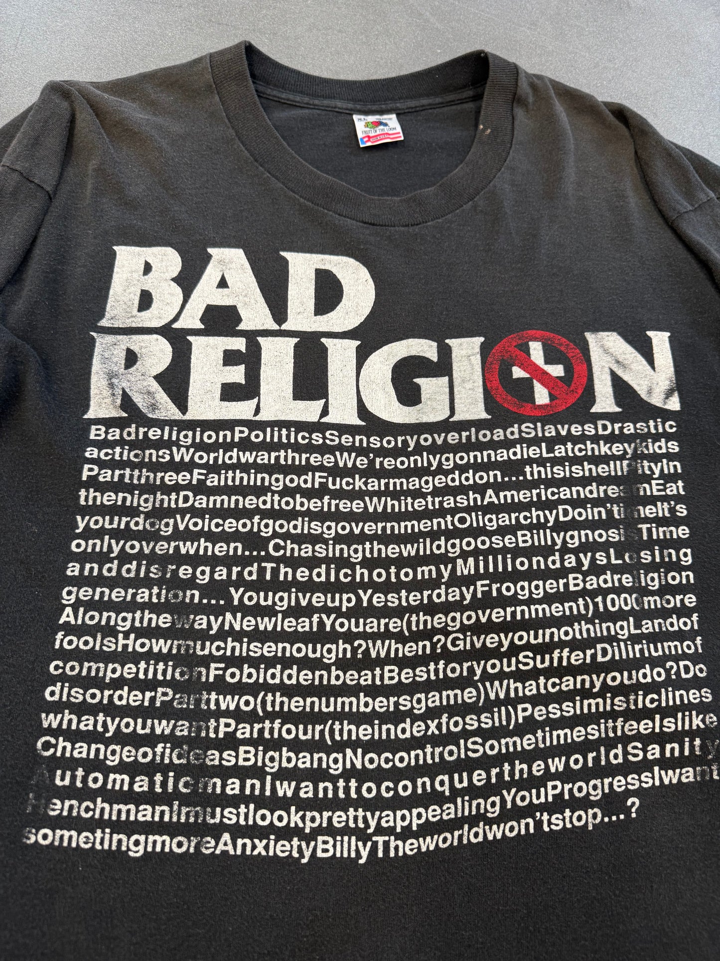 90'S BAD RELIGON LYRICS LS TEE (FOTL TAG)