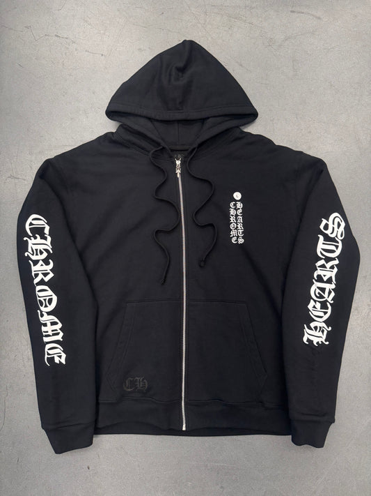 CHROME HEARTS VERTICAL LOGO THERMAL LINED ZIP-UP HOODIE