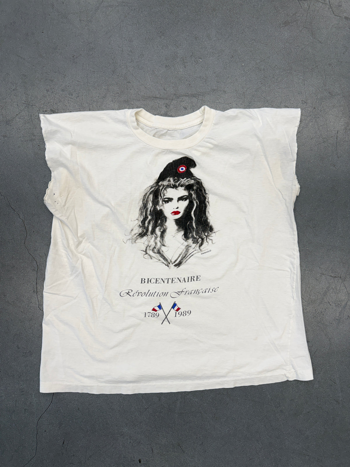 1989 DANHILO BICENTENAIRE REVOLUTION FRANCAISE CUT OFF TEE (PULLED TAG)