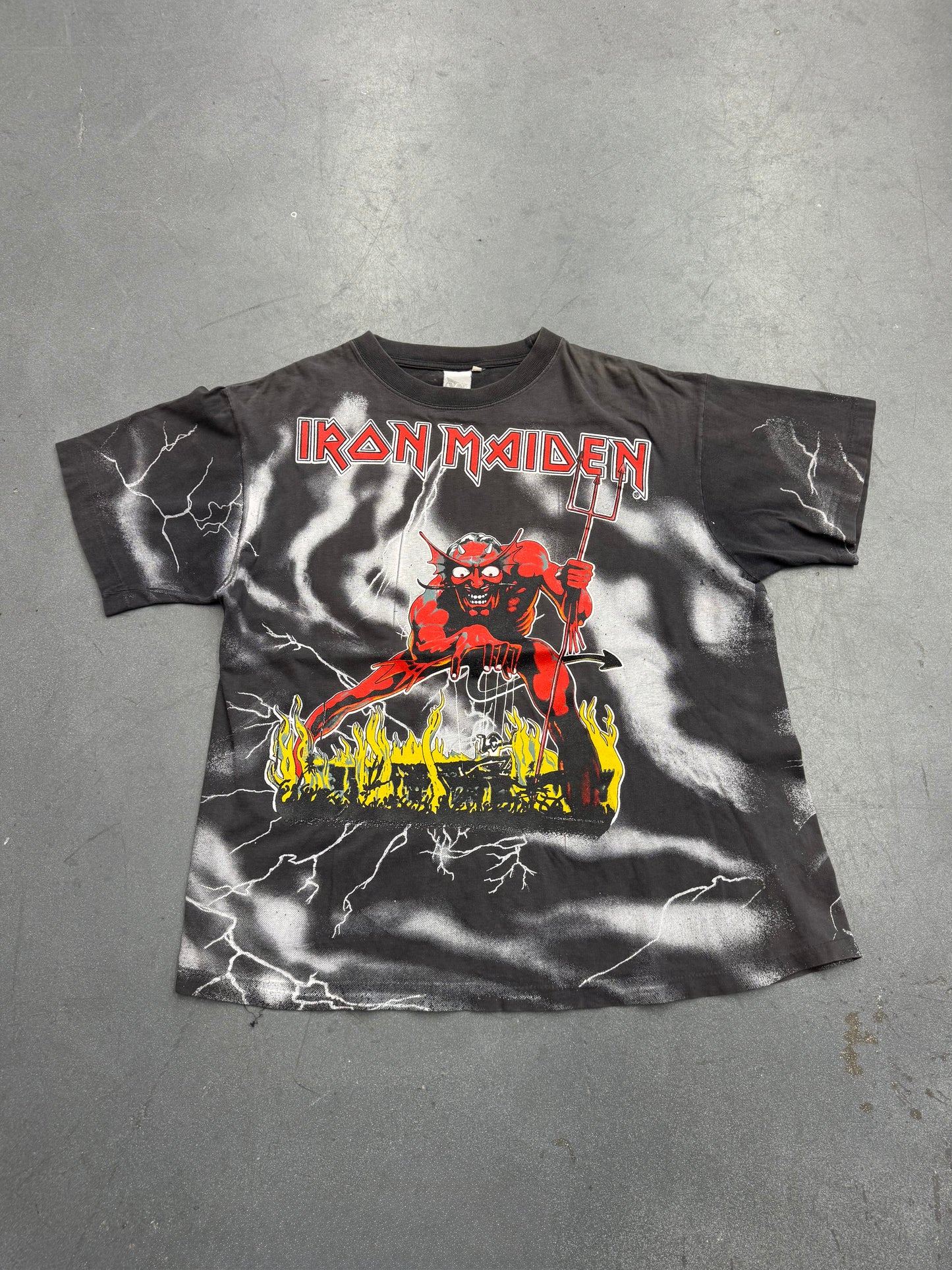 1992 IRON MAIDEN NUMBER OF THE BEAST EURO BOOTLEG AOP TEE (CCI TAG)