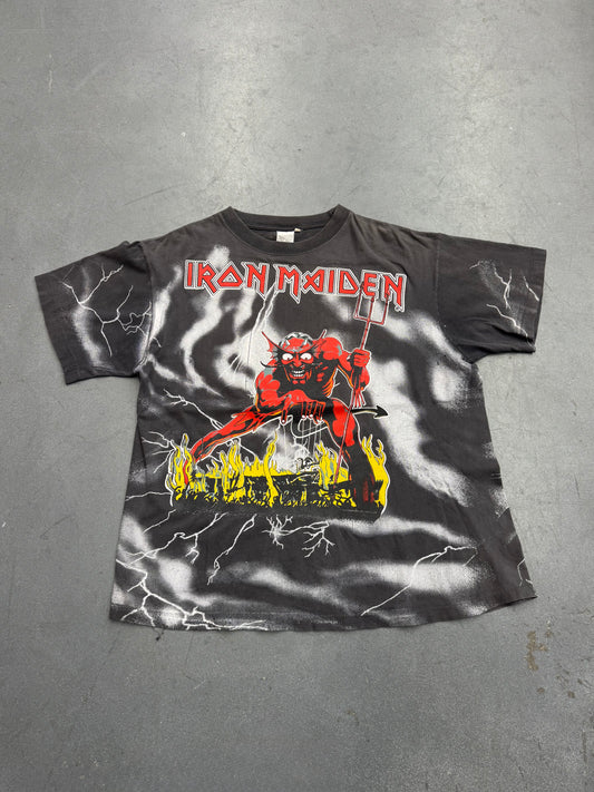 1992 IRON MAIDEN NUMBER OF THE BEAST EURO BOOTLEG AOP TEE (CCI TAG)