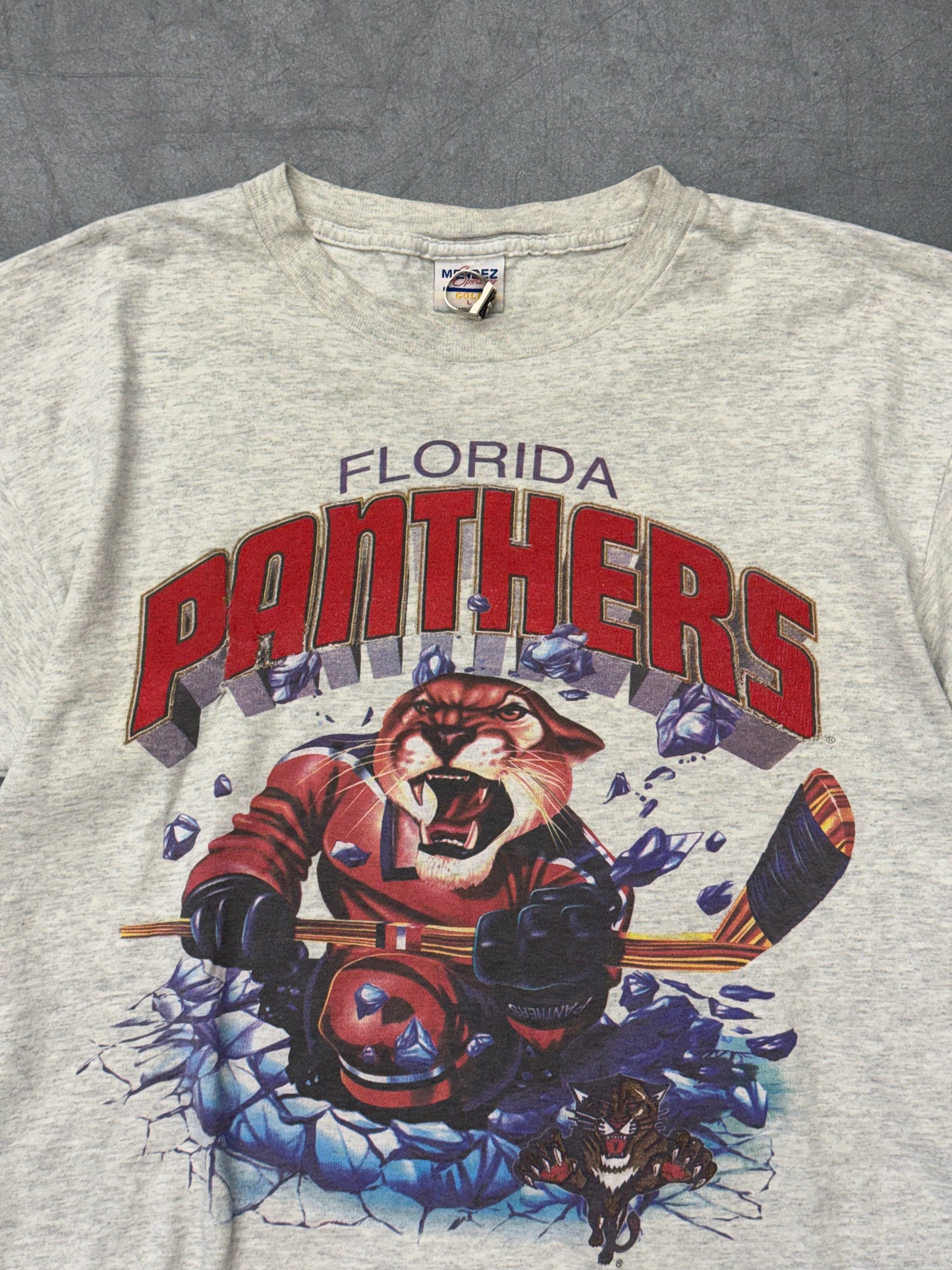 90S FLORIDA PANTHERS SHATTERED ICE TEE (MENDEZ TAG)