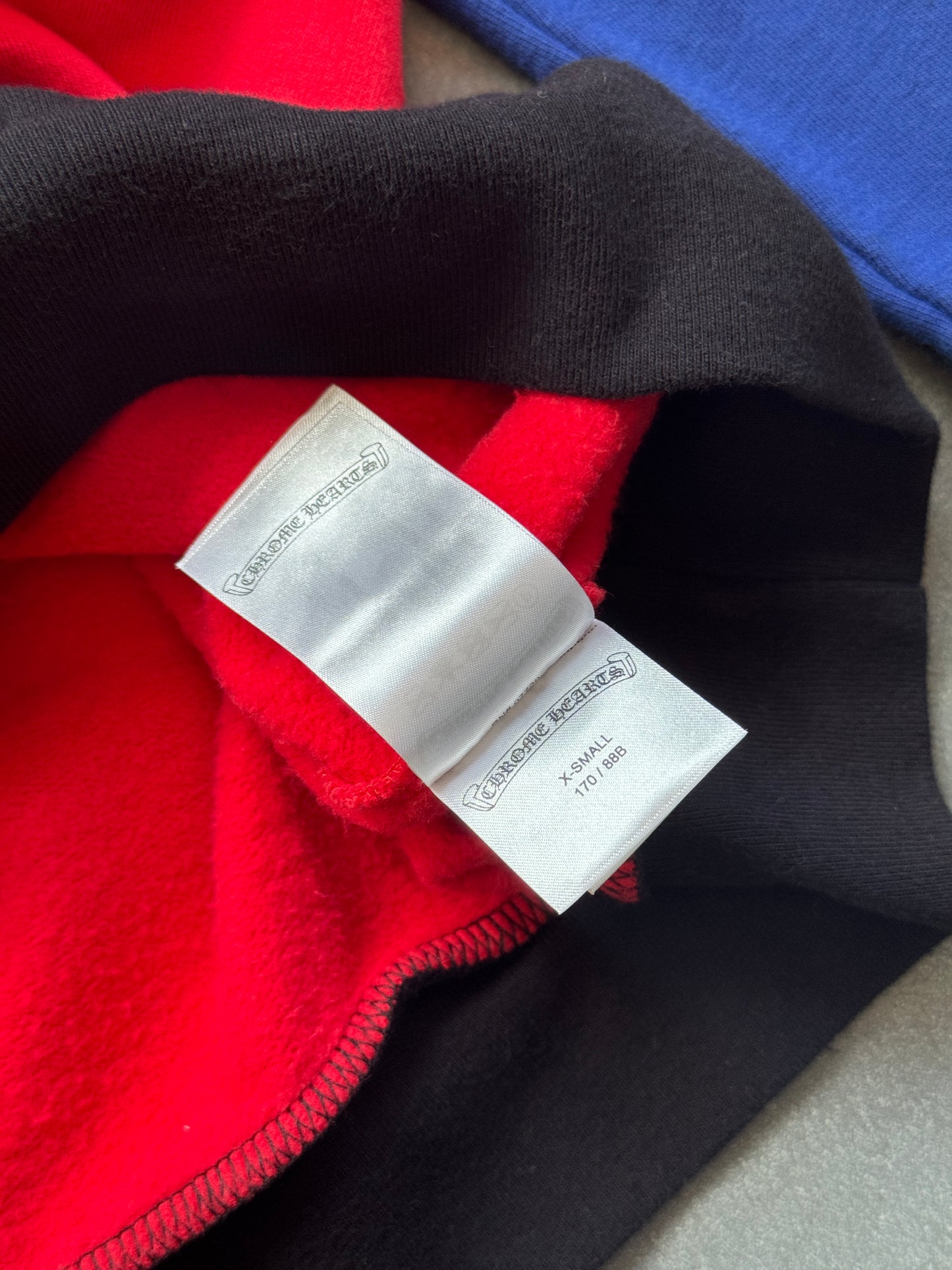 CHROME HEARTS MATTY BOY COLOR-BLOCK CHOMPER HOODIE (XS)