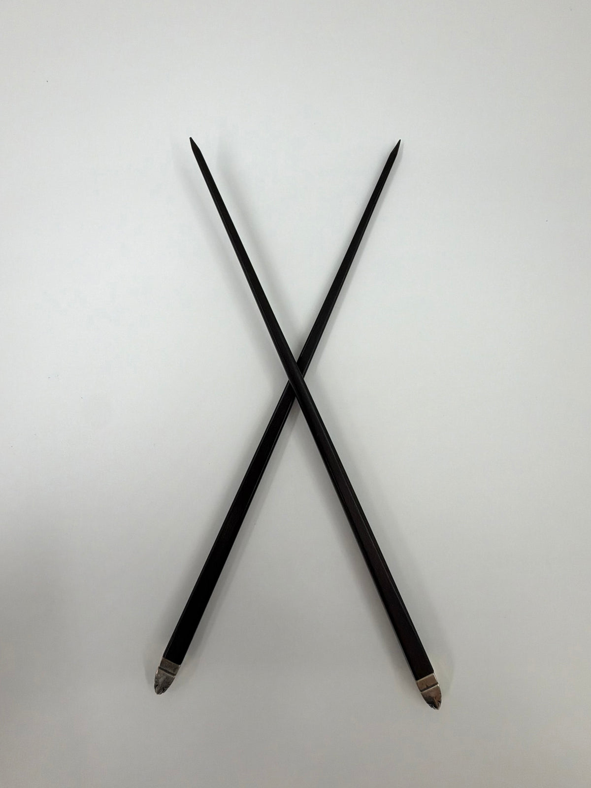 CHROME HEARTS EBONY WOOD & STERLING SILVER CHOPSTICKS