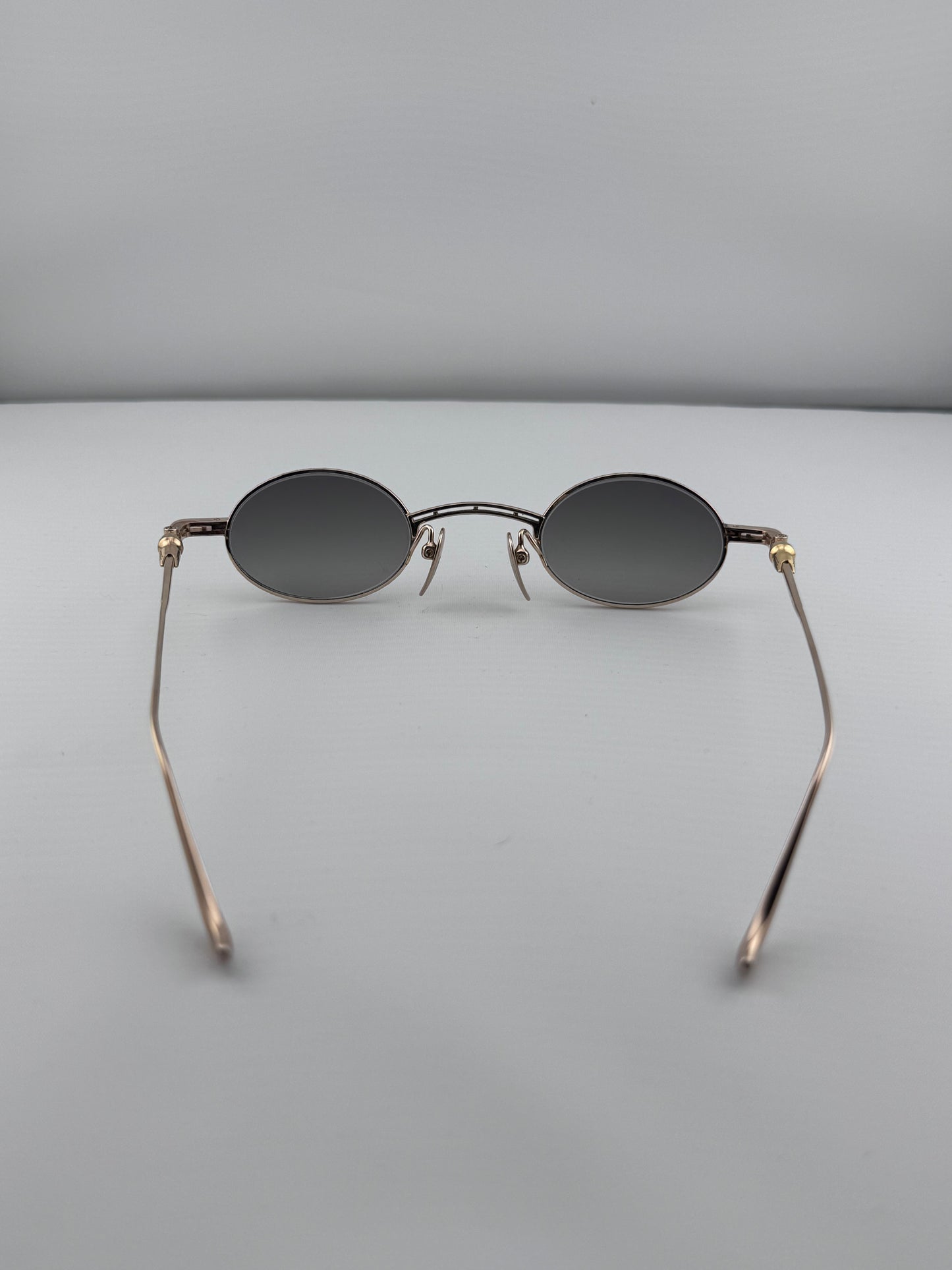 CHROME HEARTS ‘LUX’ GOLD PLATED OVAL SUNGLASSES