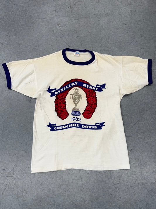 1982 KENTUCKY DERBY CHURCHILL DOWNS RINGER TEE (CHAMPION TAG)