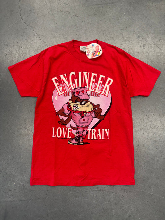 1995 LOONEY TUNES TAZ "ENGINEER OF THE LOVE TRAIN" TEE (NWT)