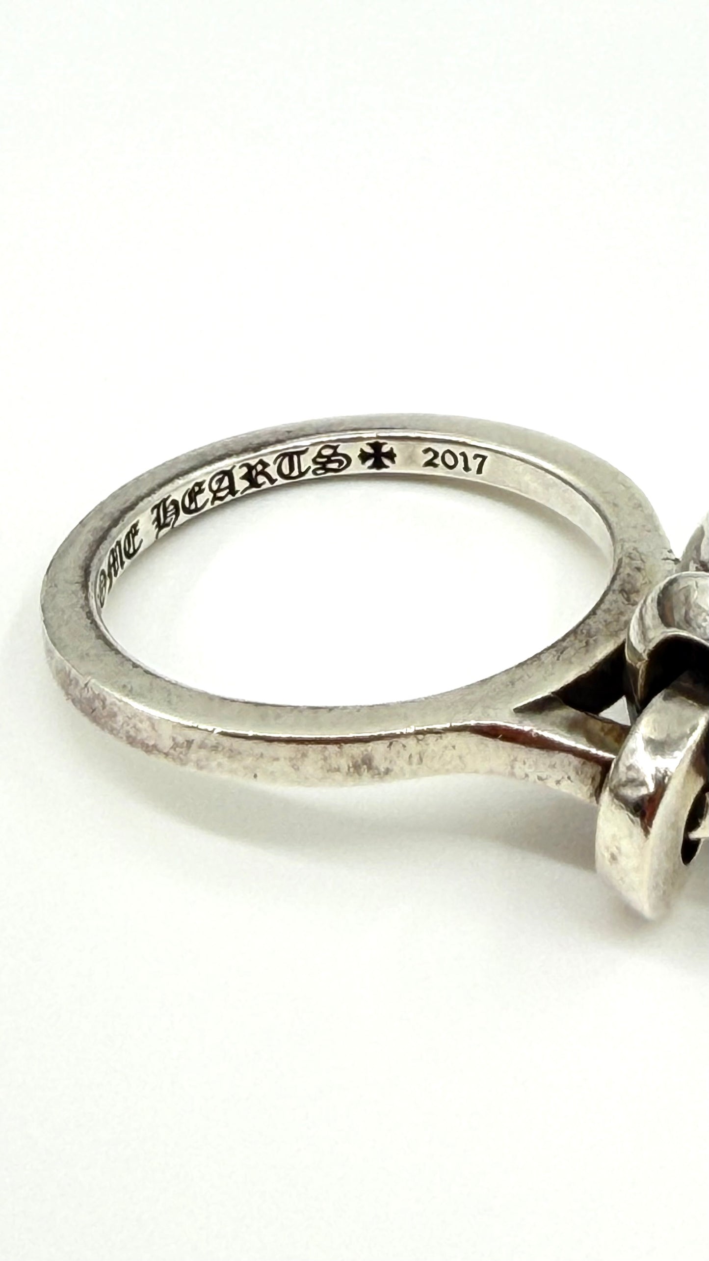 CHROME HEARTS KNOT HEART SILVER RING