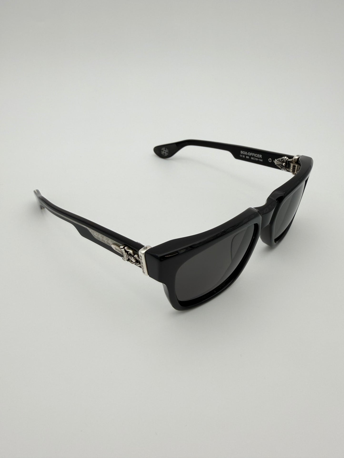CHROME HEARTS BOX OFFICER SUNGLASSES - BLACK (WITH CASE)