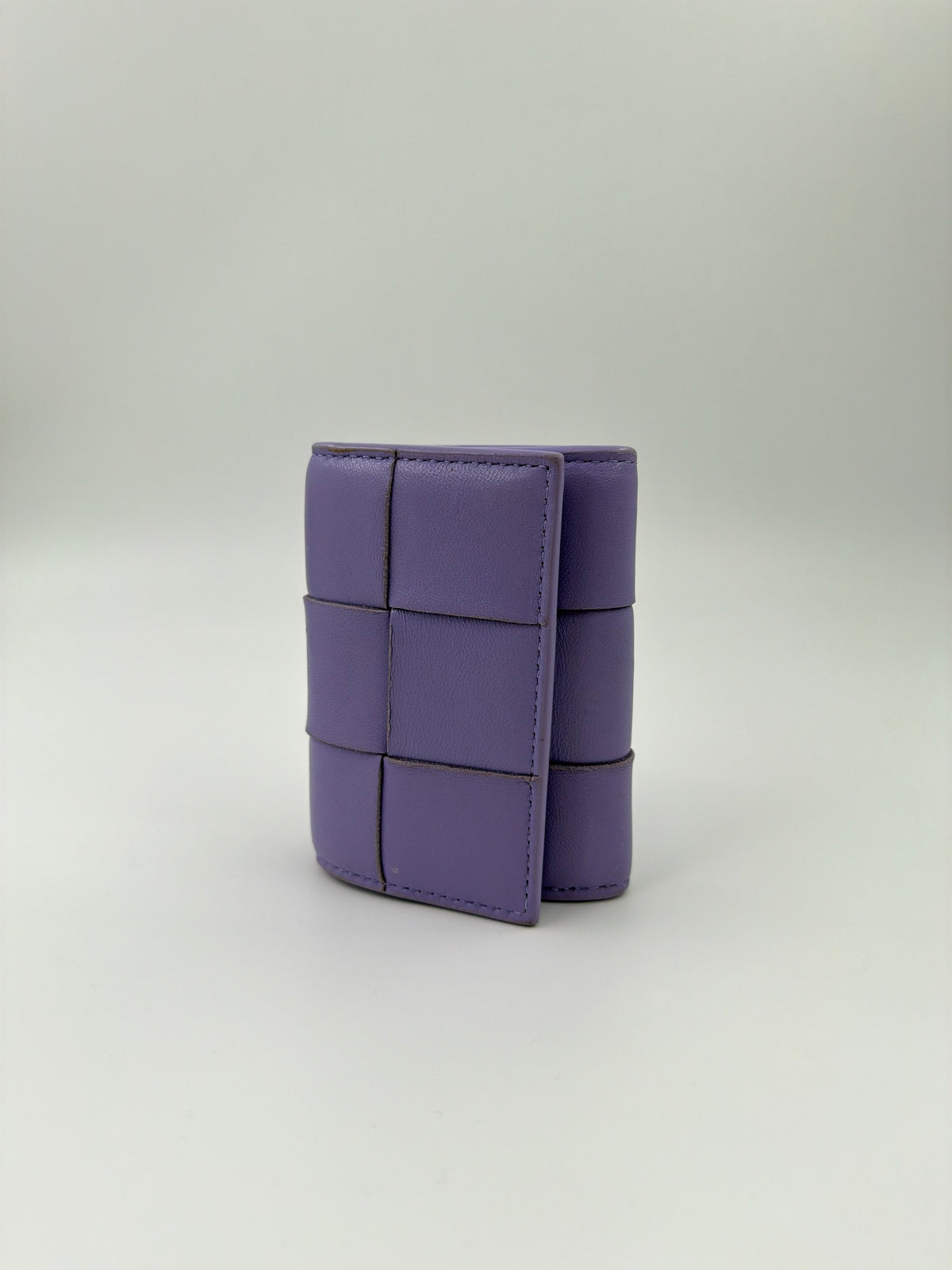 BOTTEGA VENETA WOVEN LEATHER COMPACT WALLET