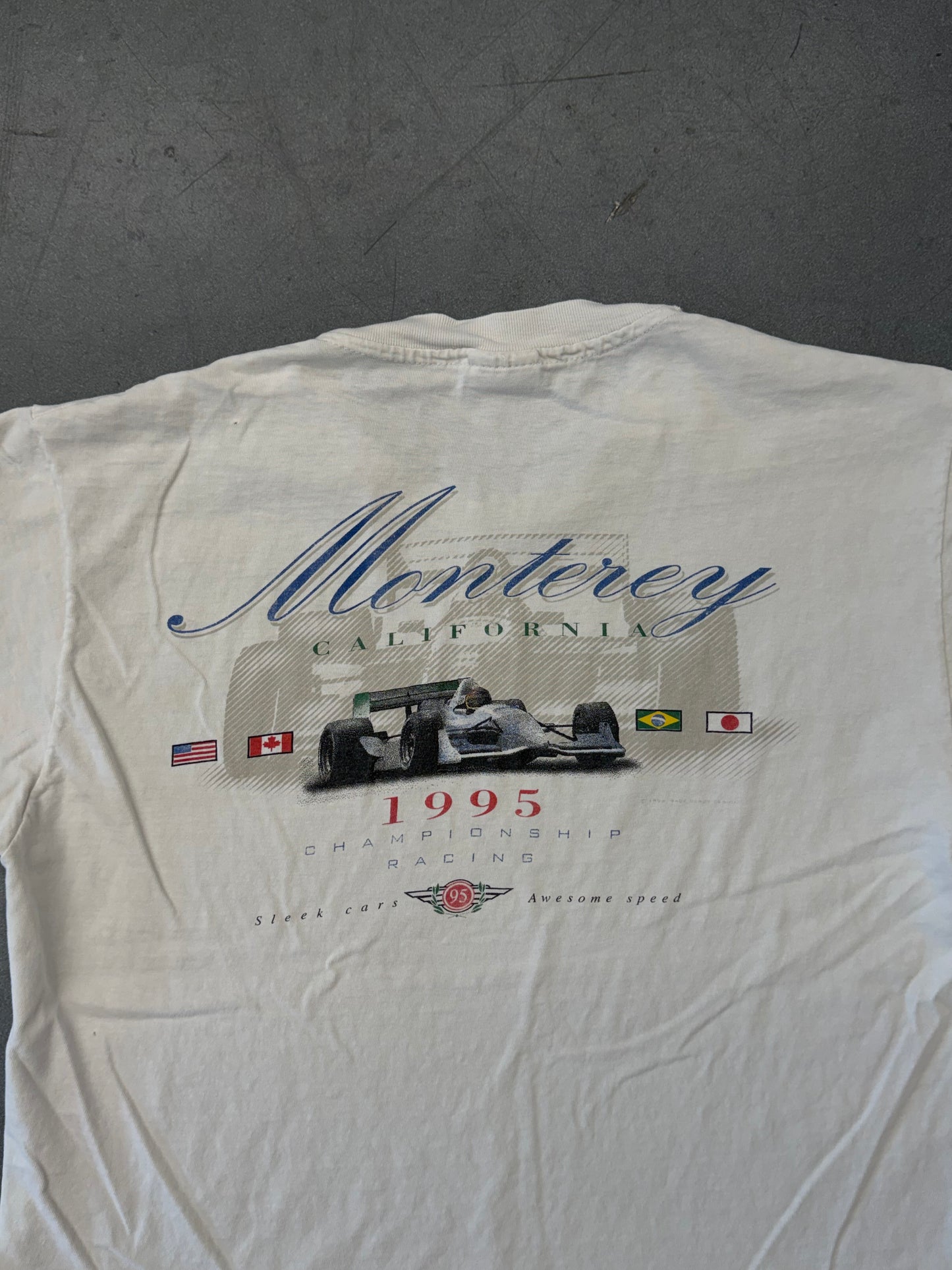 1995 MONTEREY CALIFORNIA CHAMPIONSHIP RACING TEE (HANES BEEFY-T TAG)