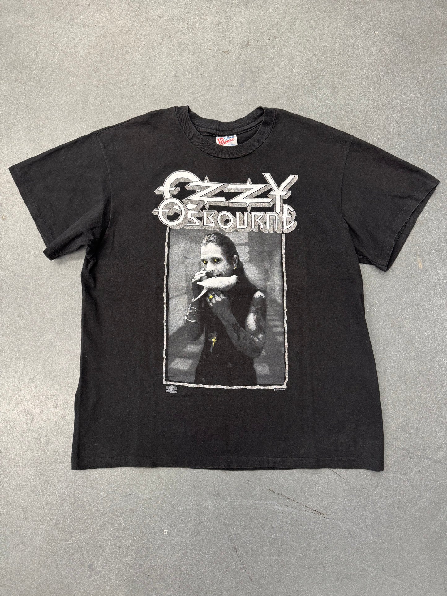 1992 OZZY OSBOURNE "THE LAST BLOODY SHOWS" TEE (HANES TAG)