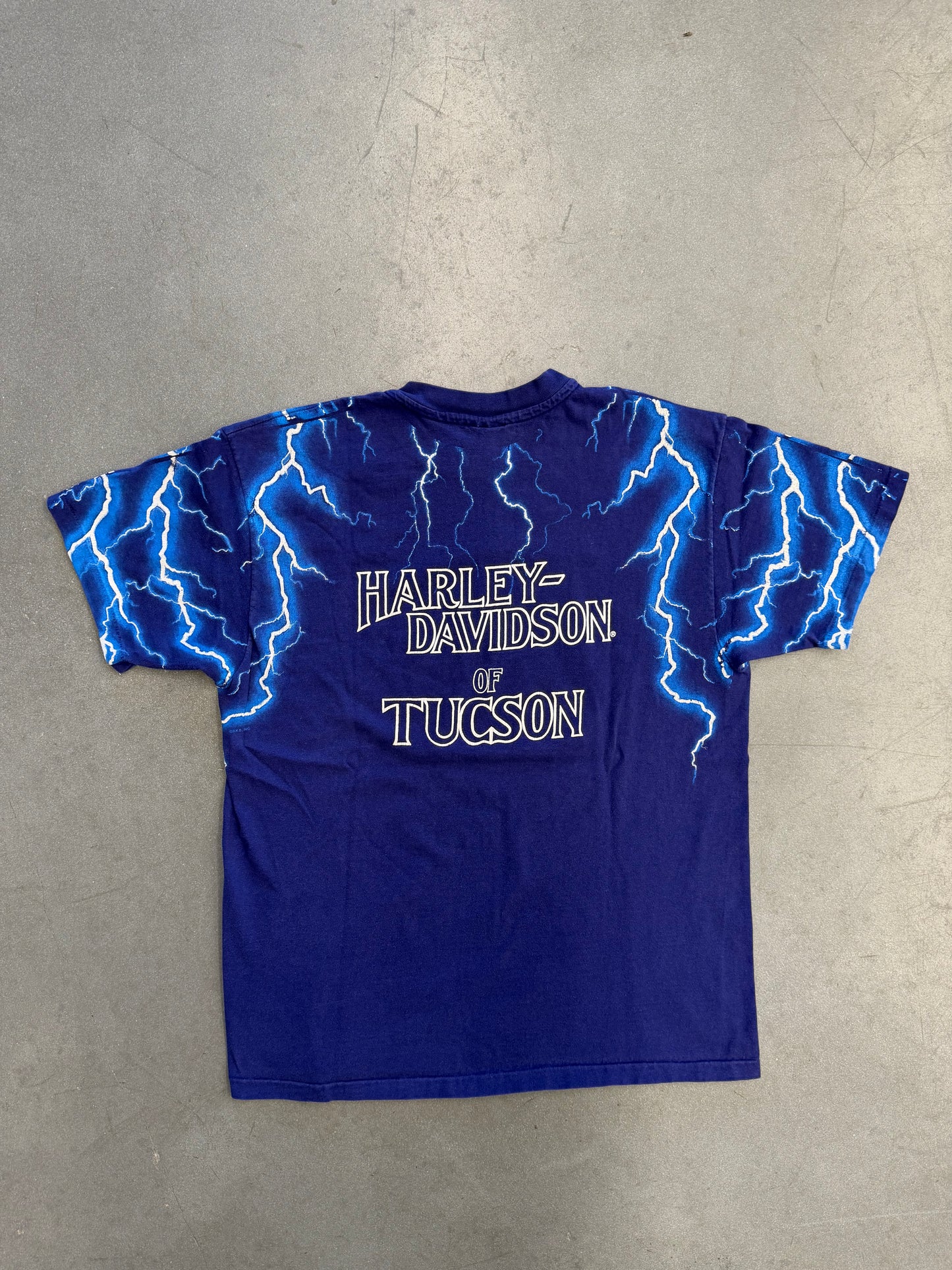 90'S HARLEY DAVIDSON OF TUCSON LIGHTNING TEE (HANES BEEFY HARLEY TAG)