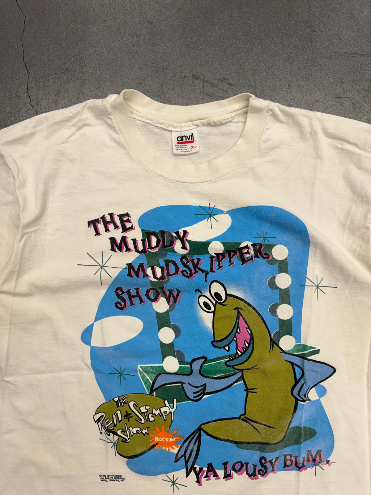 1992 NICKELODEON THE REN & STIMPY SHOW "THE MUDDY MUDSKIPPER SHOW" TEE