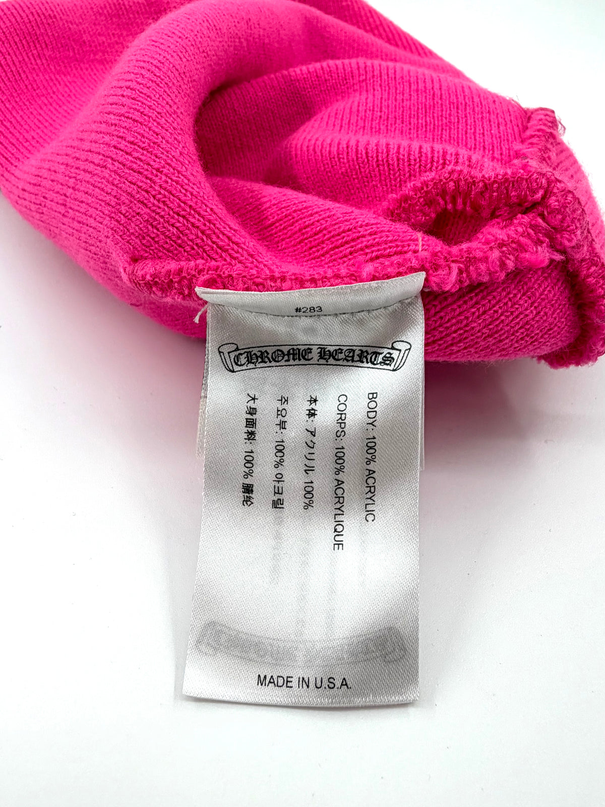 CHROME HEARTS MIAMI EXCLUSIVE WATCH CAP EMBROIDERED BEANIE - HOT PINK