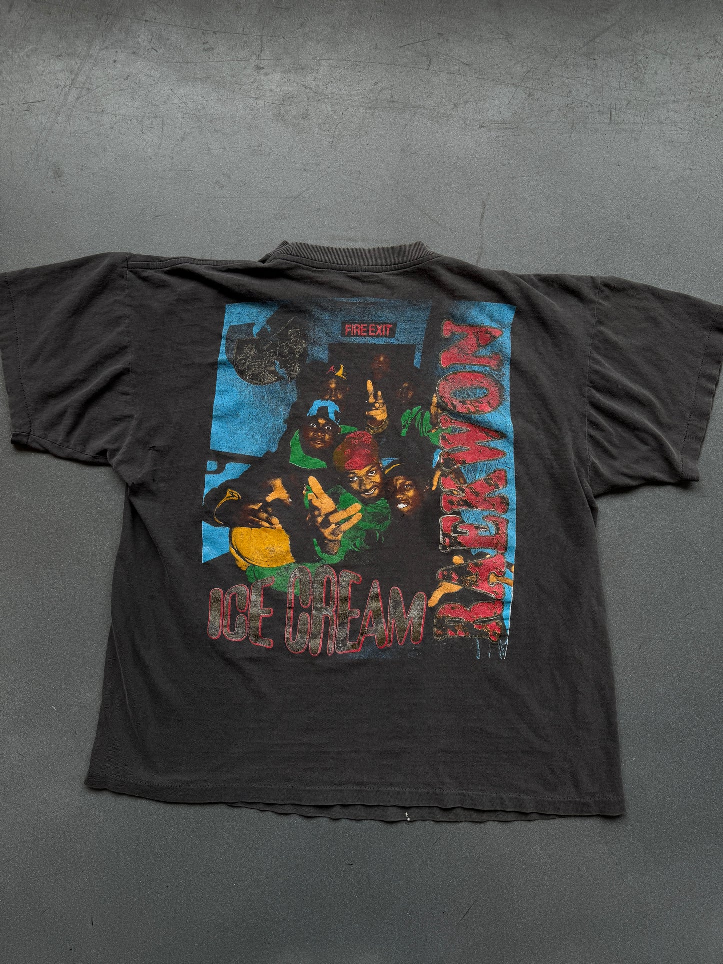 90'S WU-TANG CLAN ICE CREAM RAEKWON BOOTLEG RAP TEE (FADED TAG)