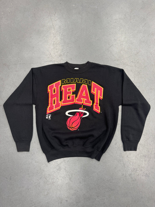 90S MIAMI HEAT MESH PRINT LOGO CREWNECK (FAN TAG)