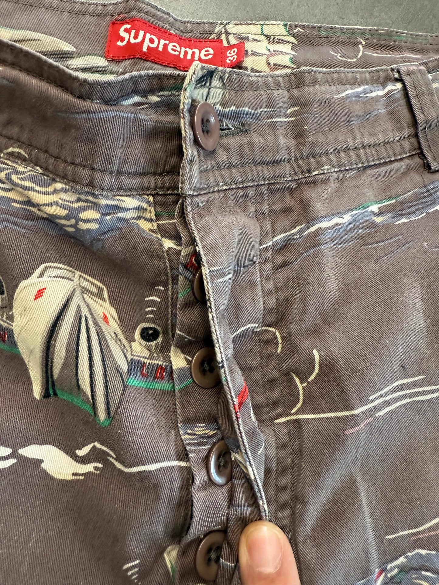 SS08 SUPREME AIRPLANE SHORTS -  BROWN (36)