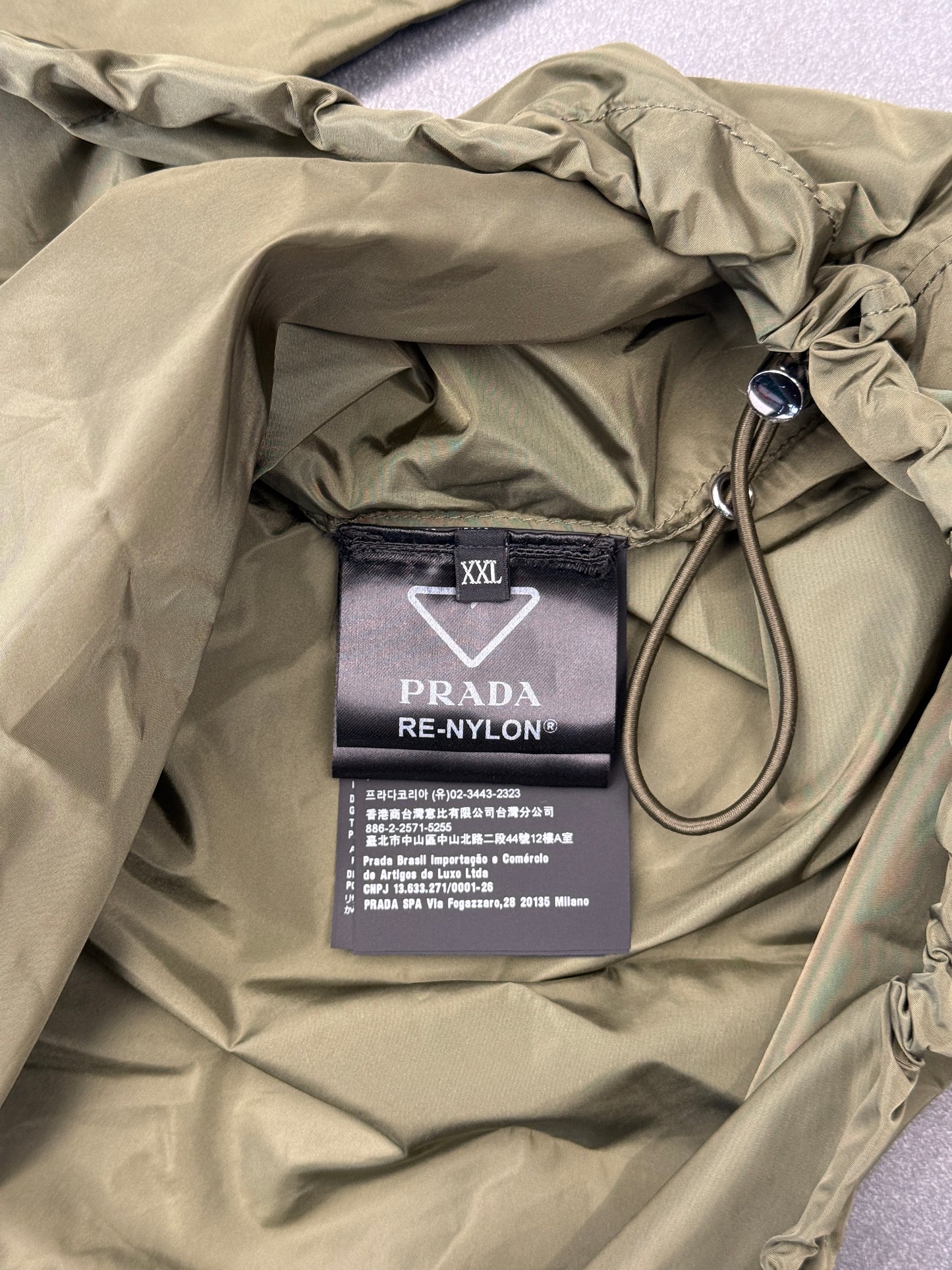 PRADA SUMMER NYLON ZIP UP SHIRT - GREEN