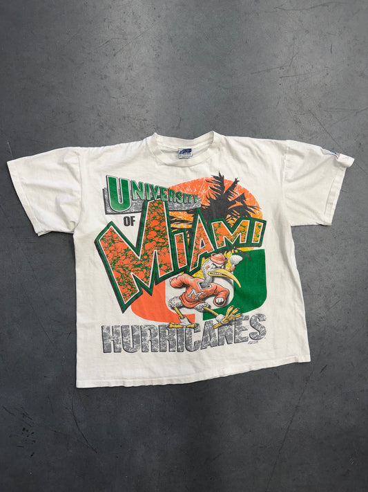 90S UNIVERSITY OF MIAMI CAPITOL GRAPHICS ANGRY SEBASTIAN TEE (CAPITOL TAG)
