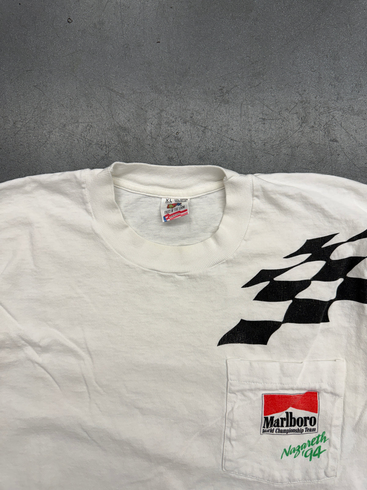 1994 MARLBORO WORLD CHAMPIONSHIP TEAM NAZARETH F1 CAR POCKET TEE (FOTL TAG)
