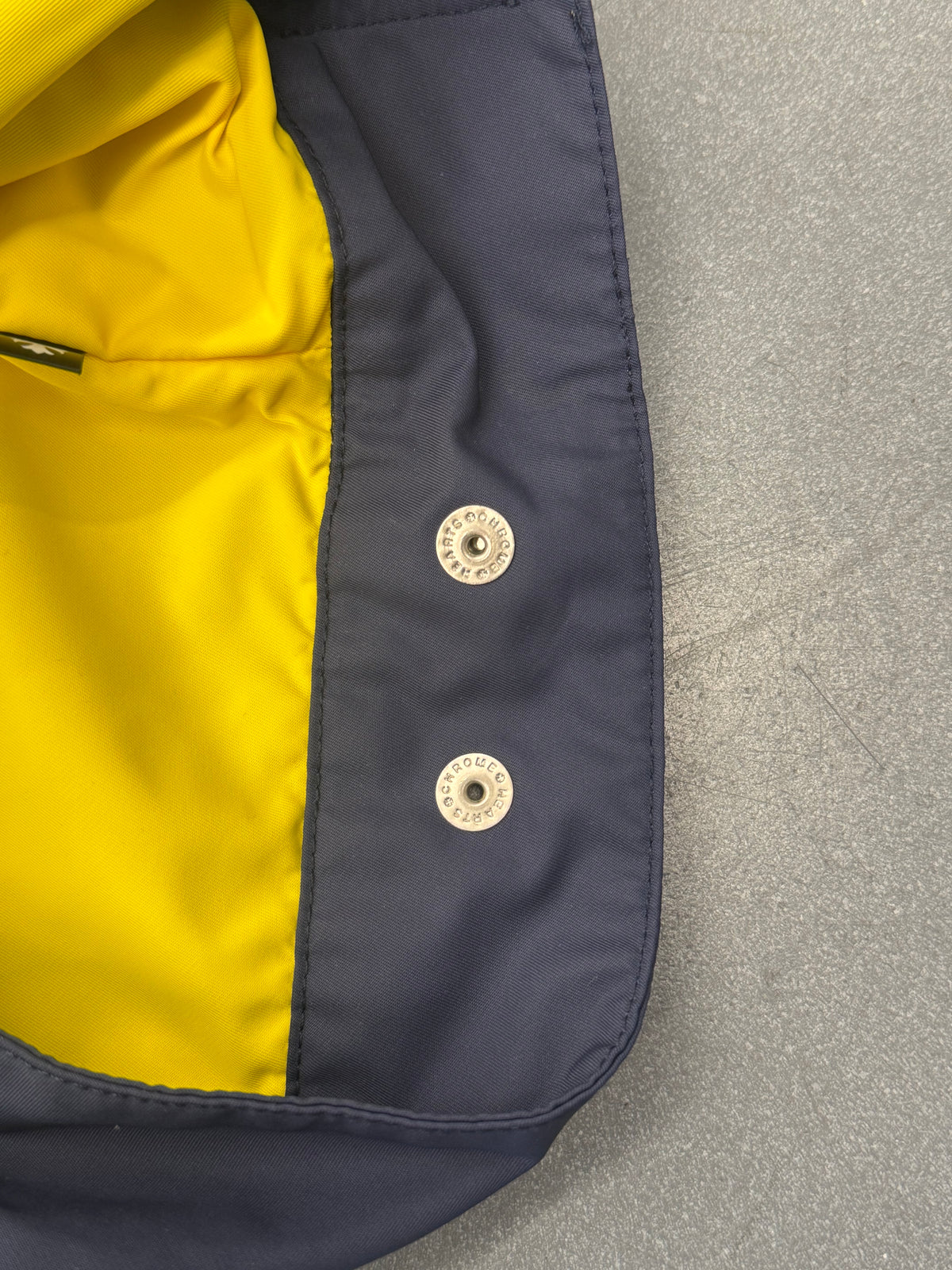 CHROME HEARTS NYLON CROP WOMENS JACKET EXTRA PATCH - NAVY/YELLOW