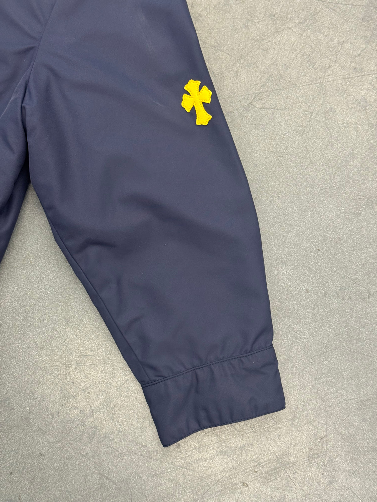 CHROME HEARTS NYLON CROP WOMENS JACKET EXTRA PATCH - NAVY/YELLOW