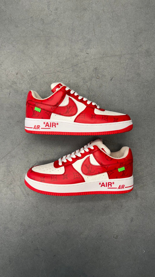 2022 LOUIS VUITTON NIKE AIR FORCE 1 LOW BY VIRGIL ABLOH - WHITE/RED