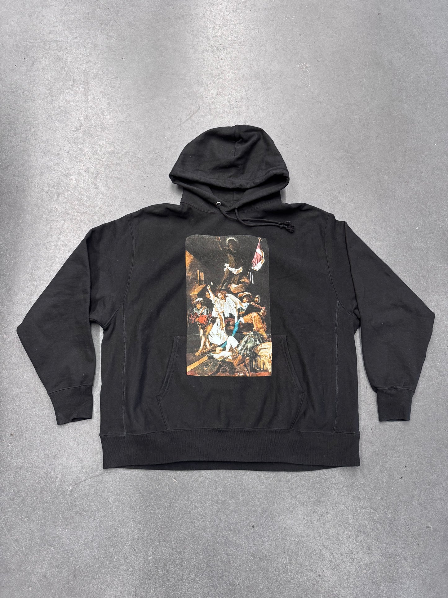 FW22 DENIM TEARS X PYREX CHAMPION #45 HOODIE - BLACK (2XL)