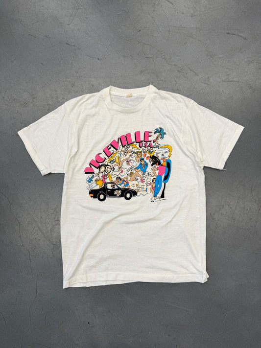 1986 VICEVILLE U.S.A. BOOTLEG MIAMI TEE (SCREEN STARS TAG)