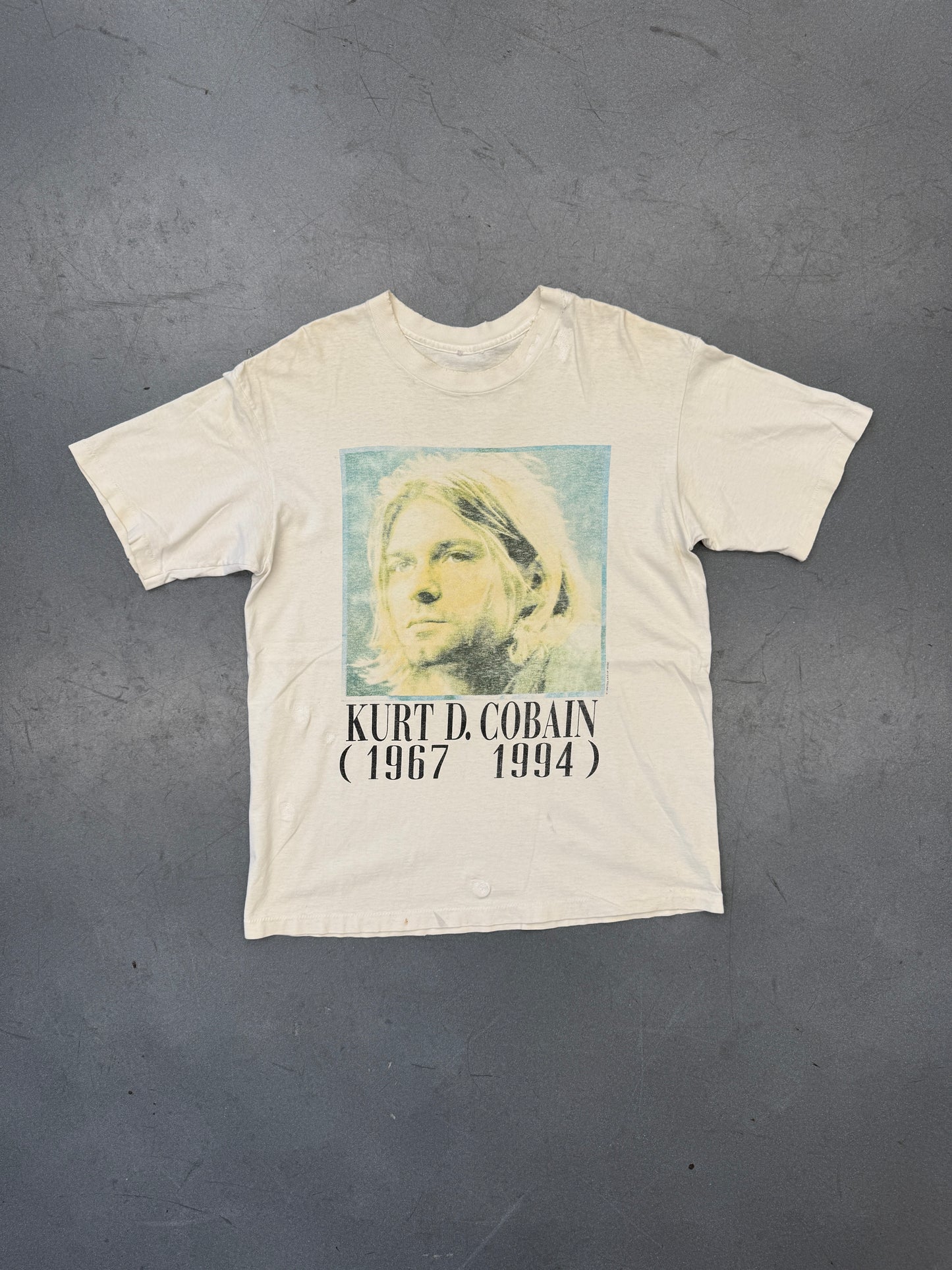 1995 KURT KOBAIN PORTRAIT MEMORIAL PAINTING TEE (PULLED TAG)