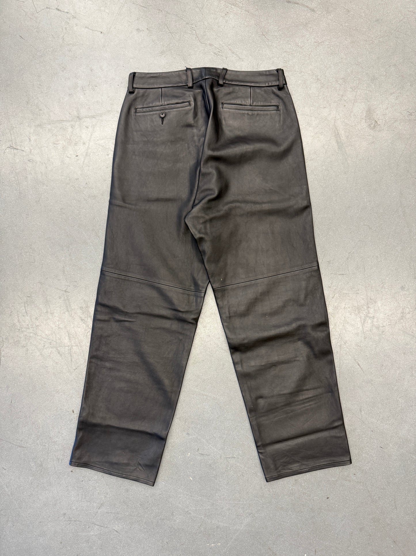 FW25 SUPREME LEATHER TROUSER - BLACK