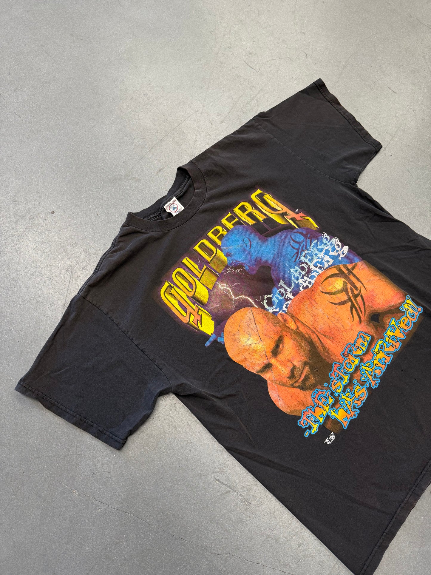 1999 WCW GOLDBERG THE STORM HAS ARRIVED TEE (DELTA TAG)