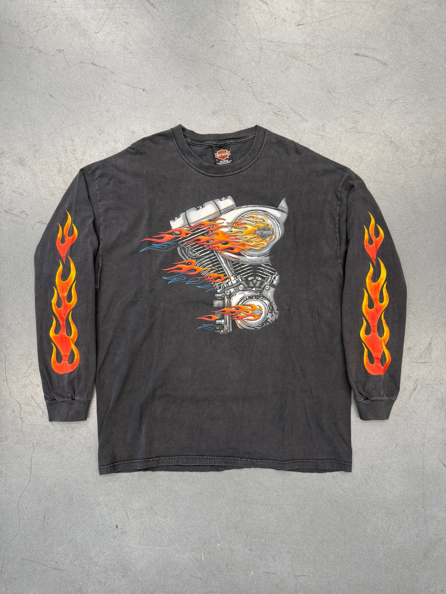 2001 HARLEY-DAVIDSON NASSAU, BAHAMAS LS FLAMES TEE