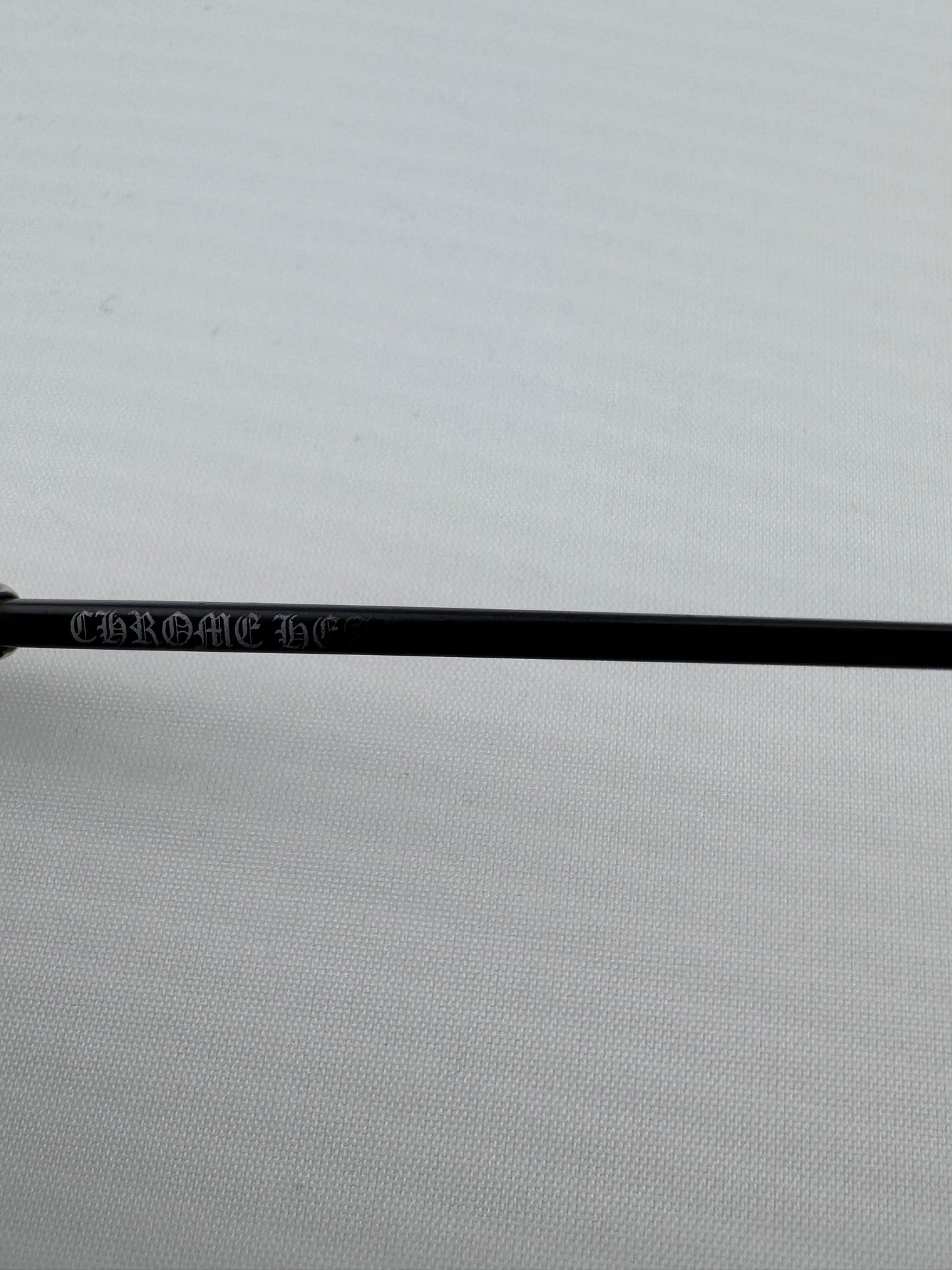 CHROME HEARTS ORALGAMI DOUBLE BRIDGE BLACK METAL SUNGLASSES (PRE-OWNED WITH CASE)