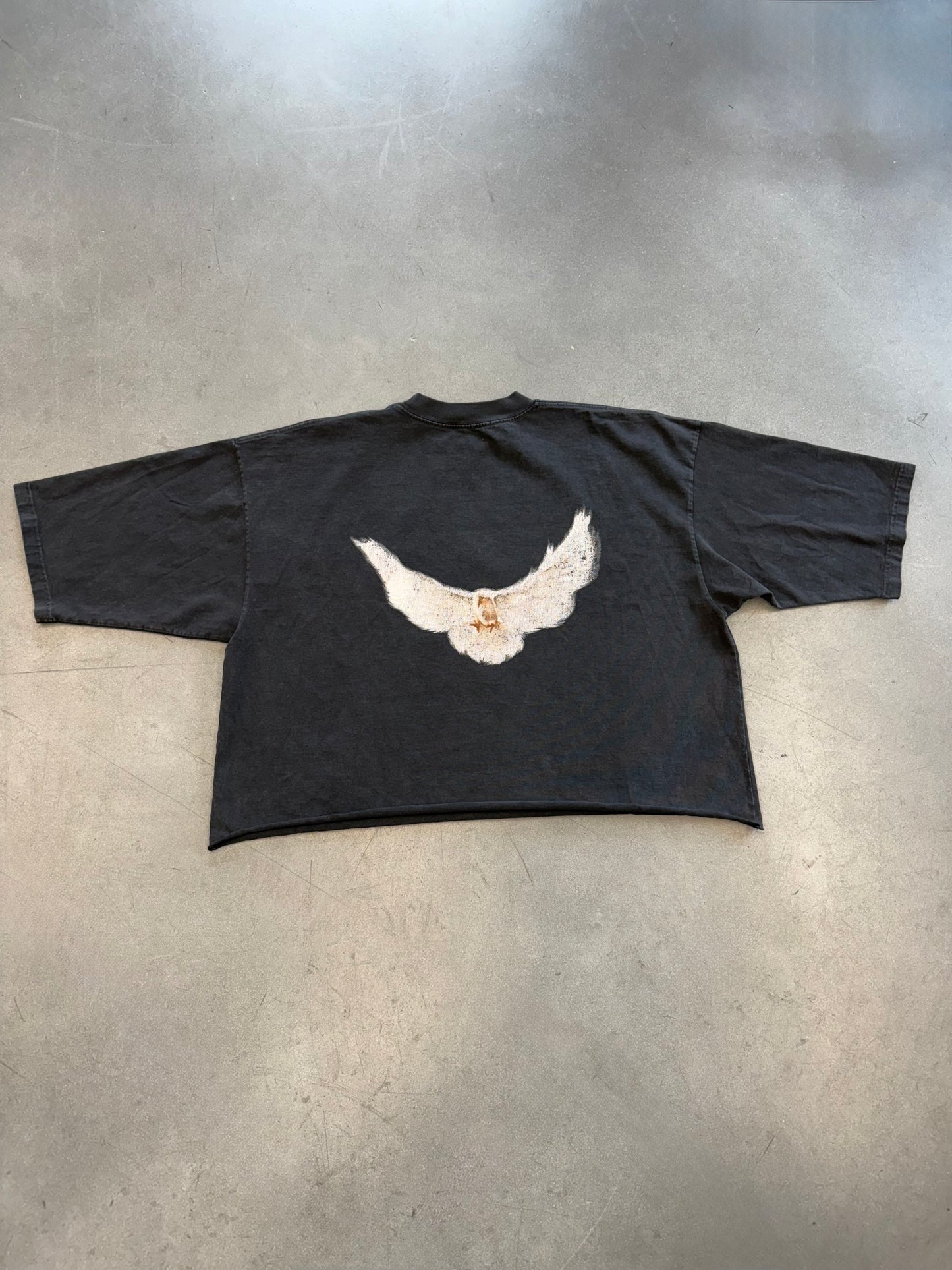 2022 YEEZY GAP ENGINEERED BY BALENCIAGA DOVE 3/4 SLEEVE TEE - WASHED BLACK (M) (CROPPED)